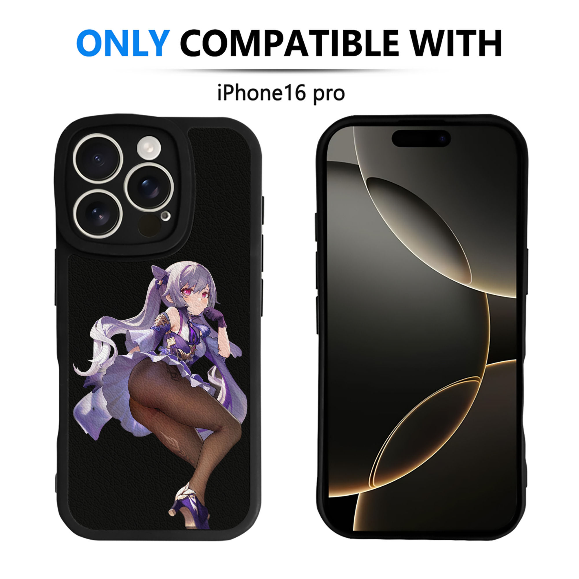 げんし神 刻晴 こくせい genshin Kokusei 【iPhone 16シリーズ対応】シリコンスマホケース（レザー調） 材質：シリコン